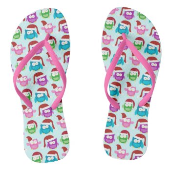 Christmas Owls Flip Flops by DigiGraphics4u at Zazzle