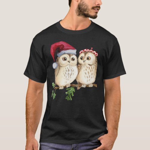 Christmas Owls in Love T_Shirt
