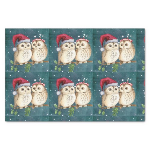 CHRISTMAS OWLS Tissue Paper