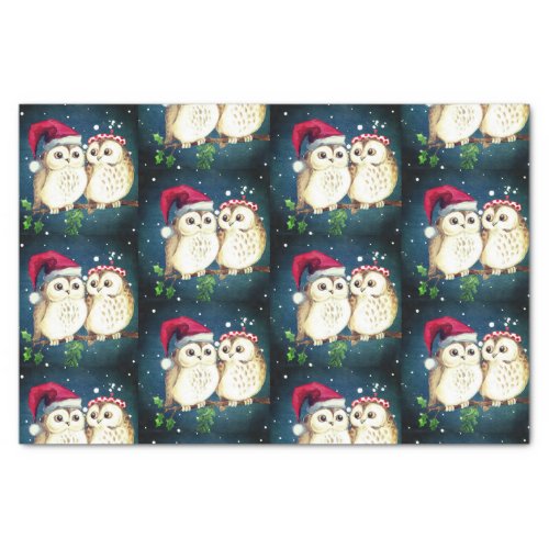 CHRISTMAS OWLS Tissue Paper