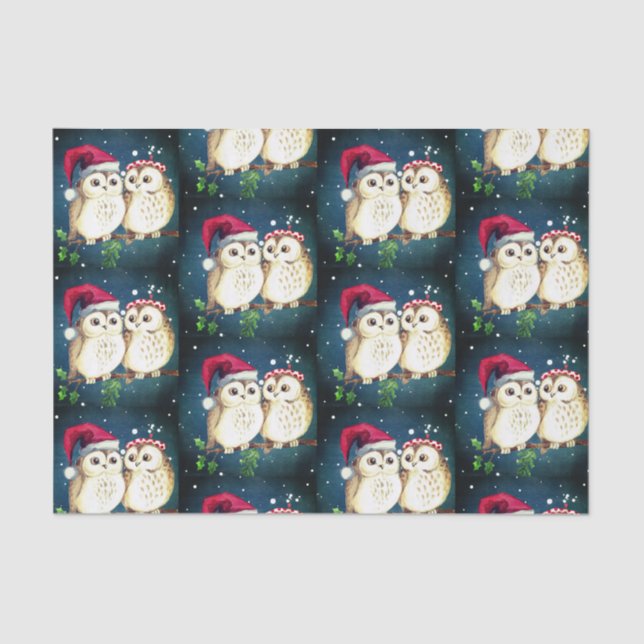 CHRISTMAS OWLS Tissue Paper (Front)