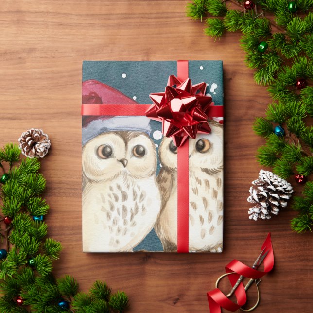  Christmas Owls    Wrapping Paper (Holiday Gift)