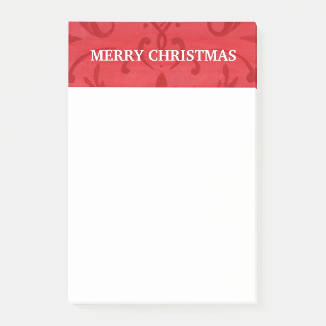Christmas Pads Note Pads Red Damask (Front)