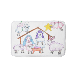 Christmas Pageant Shower Curtain Bath Mat