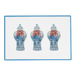 Christmas Painted Blue and White Ginger Jar Placemat