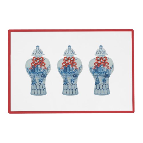 Christmas Painted Blue and White Ginger Jar Placemat