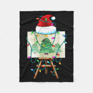 Christmas Painter Design _ Santa Xmas Paint Artist Fleece Blanket