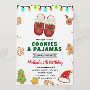 Christmas pajama and cookie decorating invitation