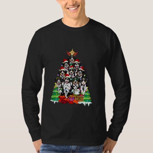 Christmas Pajama Bernese Mountain Tree Xmas For Do T_Shirt