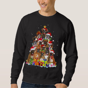 Christmas Pajama Boxer Tree Xmas Gifts Dog Dad Mom Sweatshirt