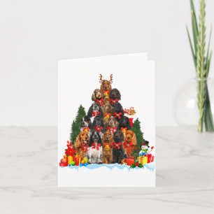 Christmas Pajama English Er Spaniel Xmas Tree Card