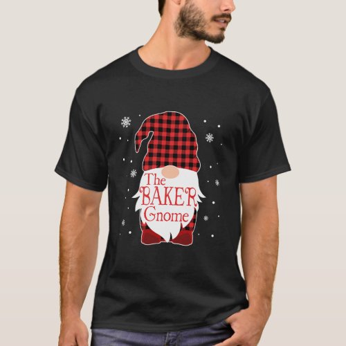 Christmas Pajama Family Gift Baker Gnome Buffalo P T_Shirt