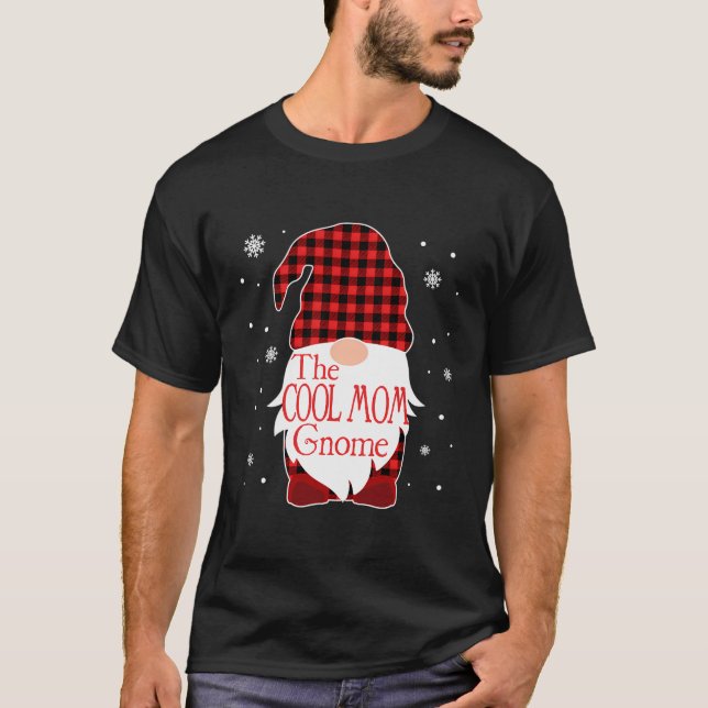 Christmas Pajama Family Gift Cool Mom Gnome Buffal T-Shirt (Front)