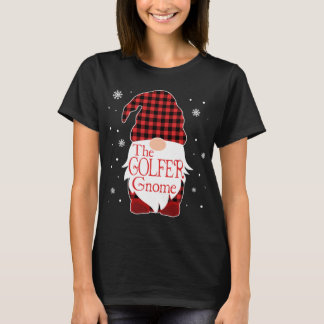 Christmas Pajama Family Gift Golfer Gnome Buffalo T-Shirt