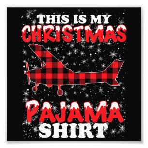Christmas Pajama Funny Aviation Airplan Gift Photo Print
