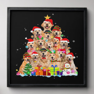 Christmas Pajama Golden Retriever Tree Xmas Gift D Peel And Stick Photo Tile