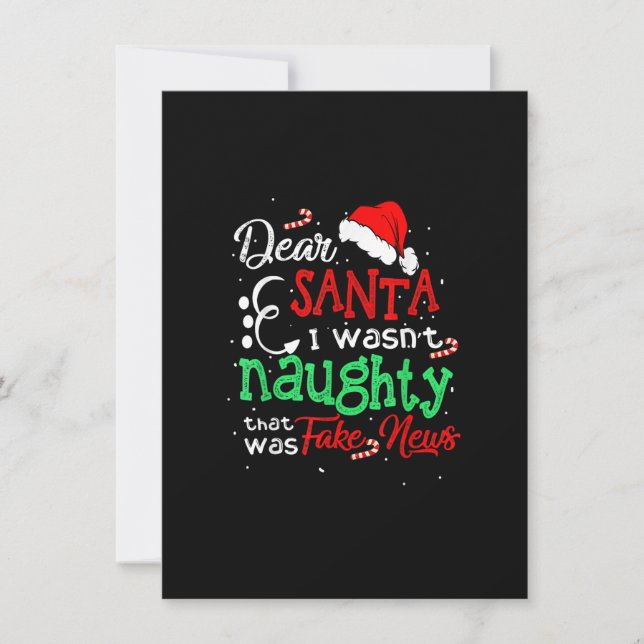 Christmas Pajama I Wasn't Naughty Dear Santa Fake  Invitation (Front)