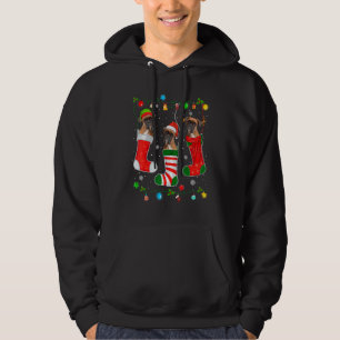 Christmas Pajama Lights Boxer Dog Puppy Lover Hoodie