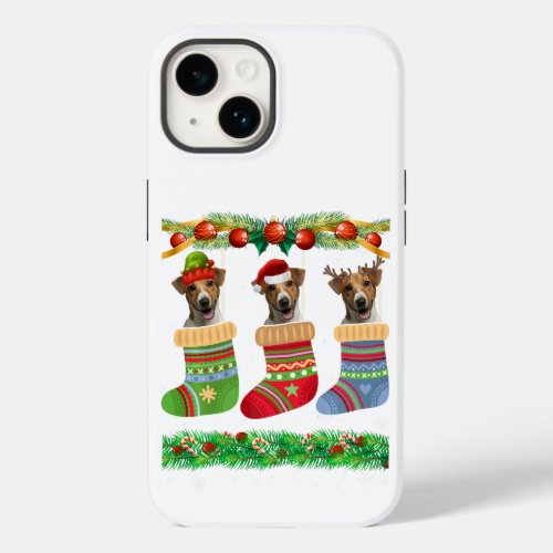 christmas pajama lights jack russell terrier dog p Case_Mate iPhone 14 case