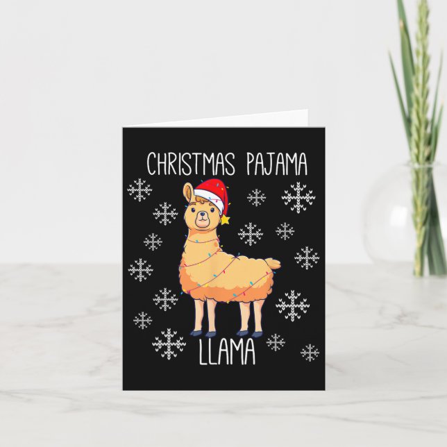 Christmas Pajama Llama  Card (Front)
