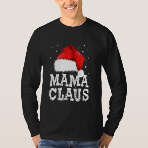 Christmas Pajama Mama Santa Claus Costume Matching T_Shirt
