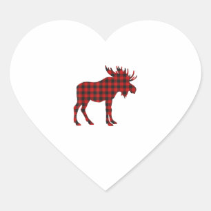 Christmas Pajama Moose Tee Animal Pajamas Xmas Gif Heart Sticker