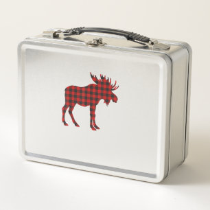 Christmas Pajama Moose Tee Animal Pajamas Xmas Gif Metal Lunch Box