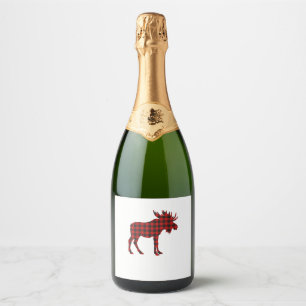 Christmas Pajama Moose Tee Animal Pajamas Xmas Gif Sparkling Wine Label