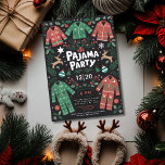 Christmas Pajama Party Cute Fun Kids Party Invitation<br><div class="desc">This delightful Christmas Pajama Party invitation features red, green, and white festive pajamas against a black background with whimsical typography, making it perfect for your cozy holiday event. You can transfer this delightful design onto a variety of products effortlessly. Simply scroll down to the designated section labeled "Transfer Design to...</div>