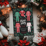 Christmas Pajama Party Festive Pajama Party Invitation<br><div class="desc">et ready for a festive and fun holiday gathering with this charming Christmas Pajama Party invitation! Featuring colorful red, green, and white pajamas over a black background and whimsical typography, it’s the perfect invite for a joyful Christmas celebration. You can transfer this delightful design onto a variety of products effortlessly....</div>