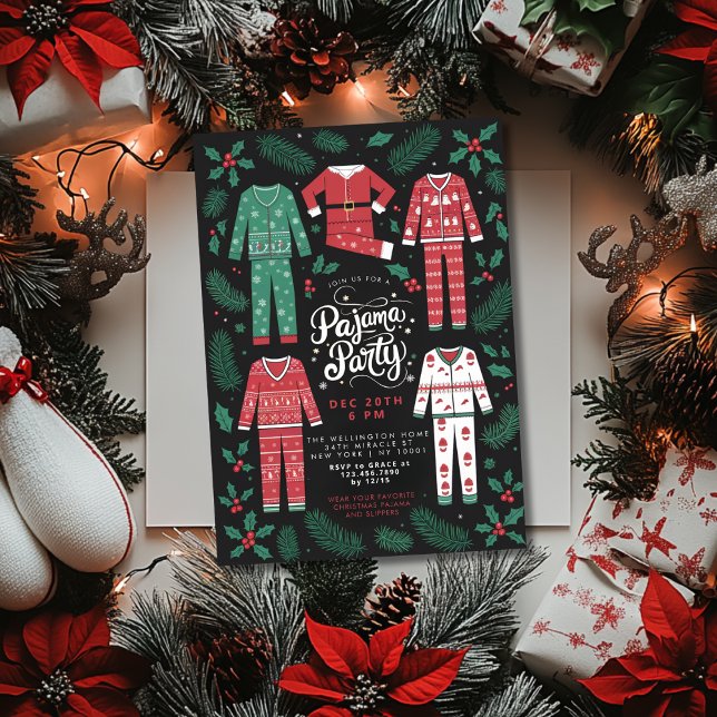 Christmas Pajama Party Festive Pajama Party Invitation (Creator Uploaded)