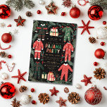 Christmas Pajama Party Fun Holiday Pajama Party Invitation<br><div class="desc">This cheerful Christmas Pajama Party invitation features vibrant red, green, and white pajama sets, highlighted by colorful typography on a black background. It's a perfect invite for a cozy and colorful holiday gathering. You can transfer this delightful design onto a variety of products effortlessly. Simply scroll down to the designated...</div>