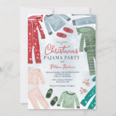 Christmas Pajama Party Fun Kids Illustrations Invitation 