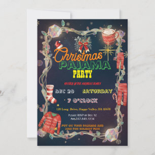 Christmas Pajama Party   Holiday Family Invite