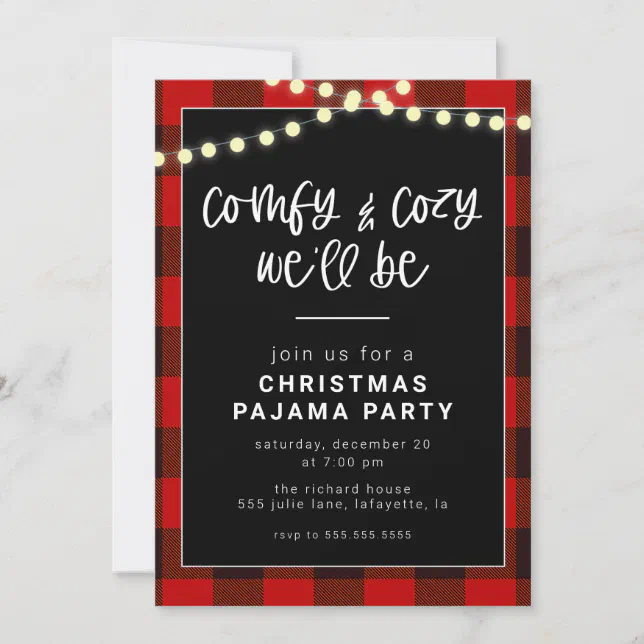 Christmas Pajama Party Invitation | Zazzle