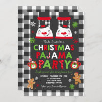 Christmas Pajama Party Invitation Holiday Pajamas
