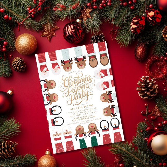 Christmas Pajama Party Kids Holiday Party  Invitation (Creator Uploaded)
