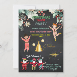 Christmas Pajama Party Kids Pajama Party Invitation