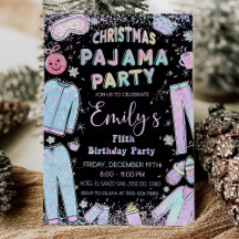Christmas pajama party pj party invite kids