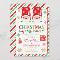 Christmas Pajama Party Red Holiday Pajama Party Invitation