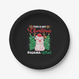 Christmas Pajama Pig Pink Shirt Paper Plates