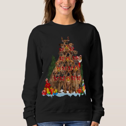 Christmas Pajama Rhodesian Ridgeback Xmas Tree Gif Sweatshirt