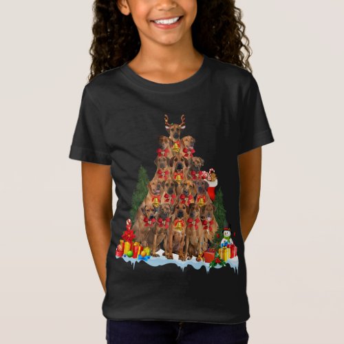 Christmas Pajama Rhodesian Ridgeback Xmas Tree Gif T_Shirt