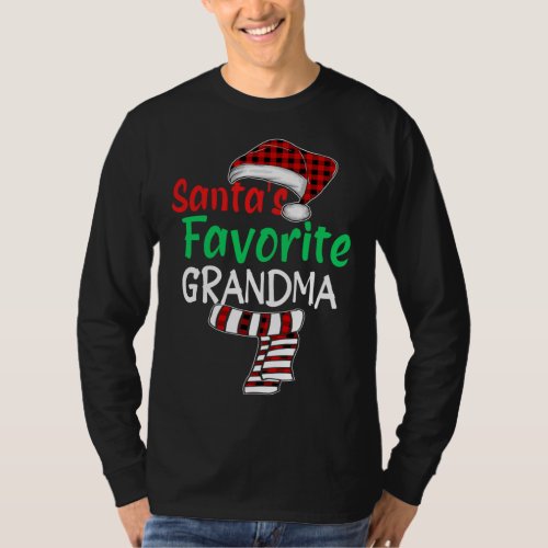 Christmas Pajama Santa Claus Santas Favorite Gran T_Shirt