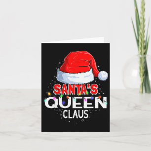 Christmas Pajama Santa's Queen Claus Matching Card