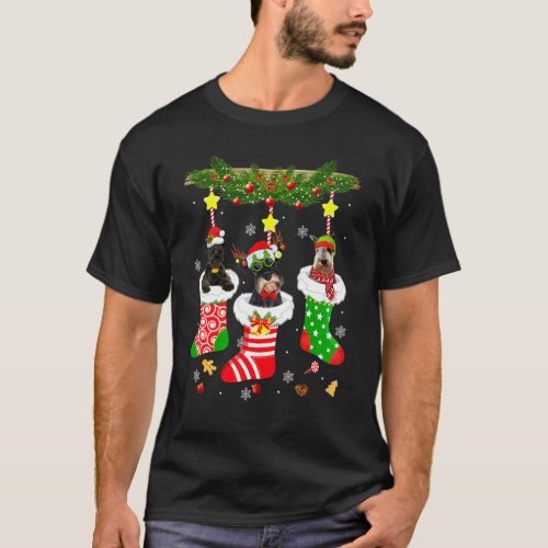 Christmas Pajama Schnauzer Dog Xmas Socks T-Shirt