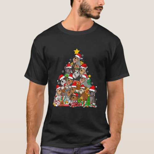 Christmas Pajama Schnauzer Tree Dog Xmas For Dog D T_Shirt