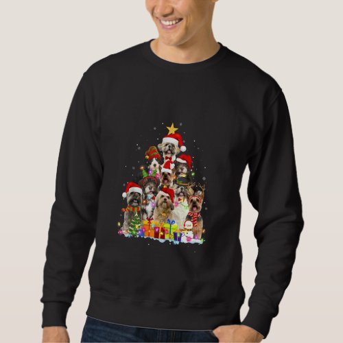 Christmas Pajama Shih Tzu Tree Xmas Gifts Dog Dad  Sweatshirt