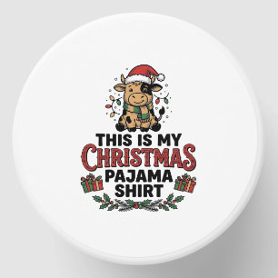 Christmas Pajama Shirt Cute Cow Holiday Design_1 Mini Candle Favors
