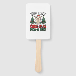 Christmas Pajama Shirt Cute Pig Holiday Vector Des Hand Fan